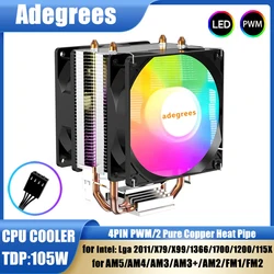 90MM CPU Cooler 3/4Pin PWM PC CPU FAN For Intel LGA 1150 1151 1155 1200 1700 1366 2011 AMD AM3 AM4 Processor Cooling Fan