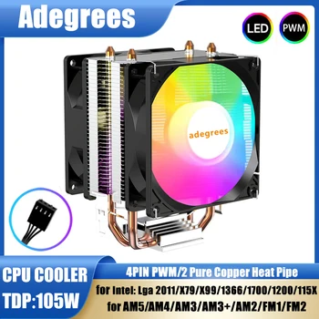 Cooler a Ar RGB para CPU X99 3PIN/4PIN, Radiador para Processador de PC para Intel LGA 1151 1155 1200 X99 1700 2011 AM5 AM3 AM4 Ventilador