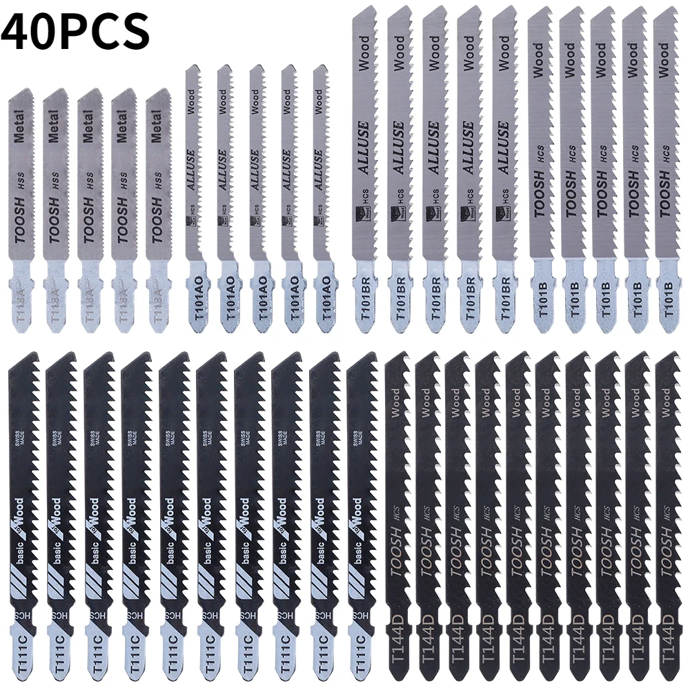 35/40 Buah Jig Saw Blade Jigsaw Blades Set Logam Kayu Aneka Macam Pisau Alat Listrik Woodworking Saw Blade untuk Bosch Dewalt Hitachi