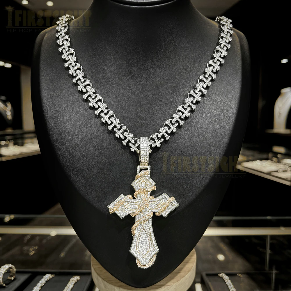 iced-out-jesus-thorn-cross-pendant-necklace-for-men-cubic-zirconia-charm-cross-cuban-link-chain-hip-hop-fashion-jewelry