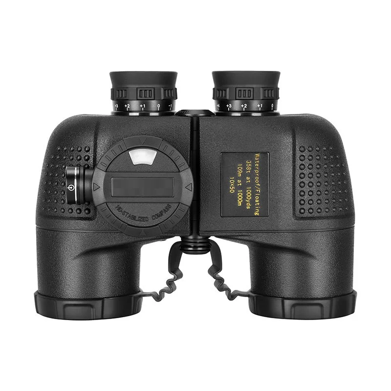 For Marine Binoculars for Adults 10X50 Waterproof Binoculars with Illuminated Rangefinder Compass BAK4 Prism for Boating