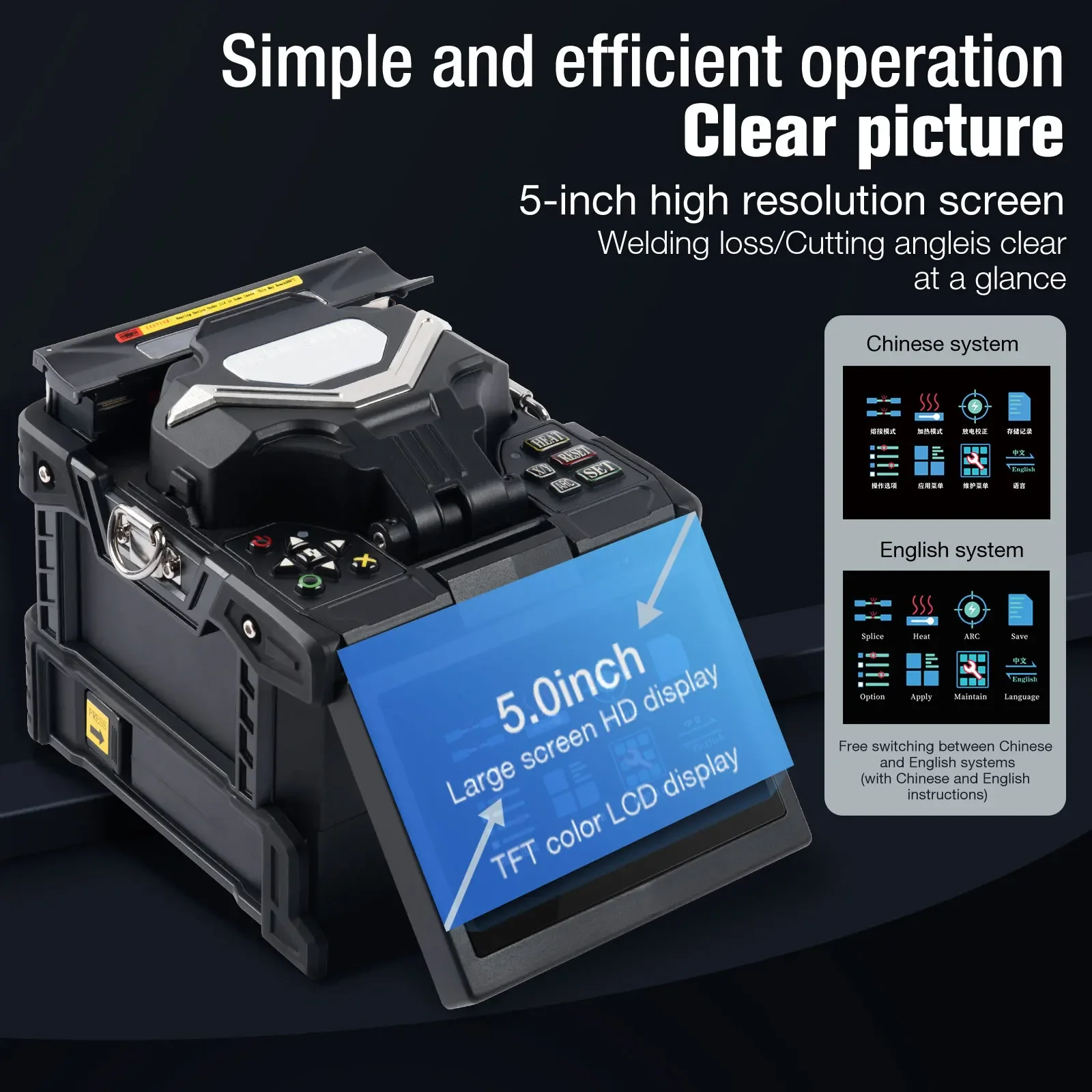 Empalmadora de Fusionadora de Fibra Optica Optical Fibre Splicing Machine Fusion Splicer