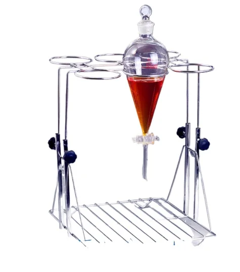

Organic Glass Funnel Rack 304 Stainless Steel Adjustable, Suitable for 500ml W 6-Hole Laboratory Supplies