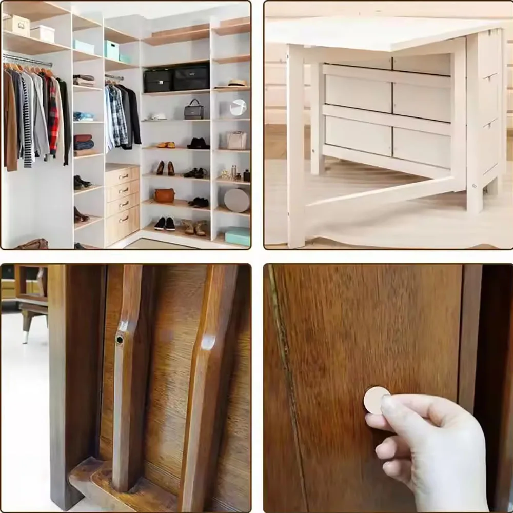 54Pcs 나무 가구 자기 접착제 스크류 캡 커버 구멍 스티커 나무 공예 책상 캐비닛 서랍 아트 스티커 장식품