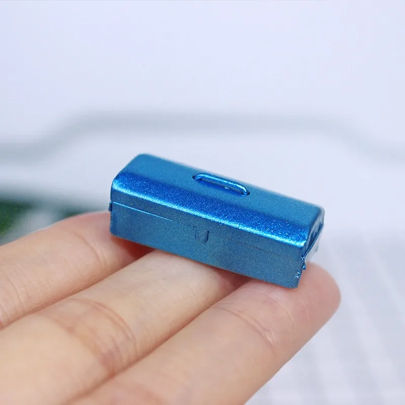 DOLLHOUSE Miniature Tool Box ob11 Dollhouse Accessories Scene Matching Mini Tin Toolbox