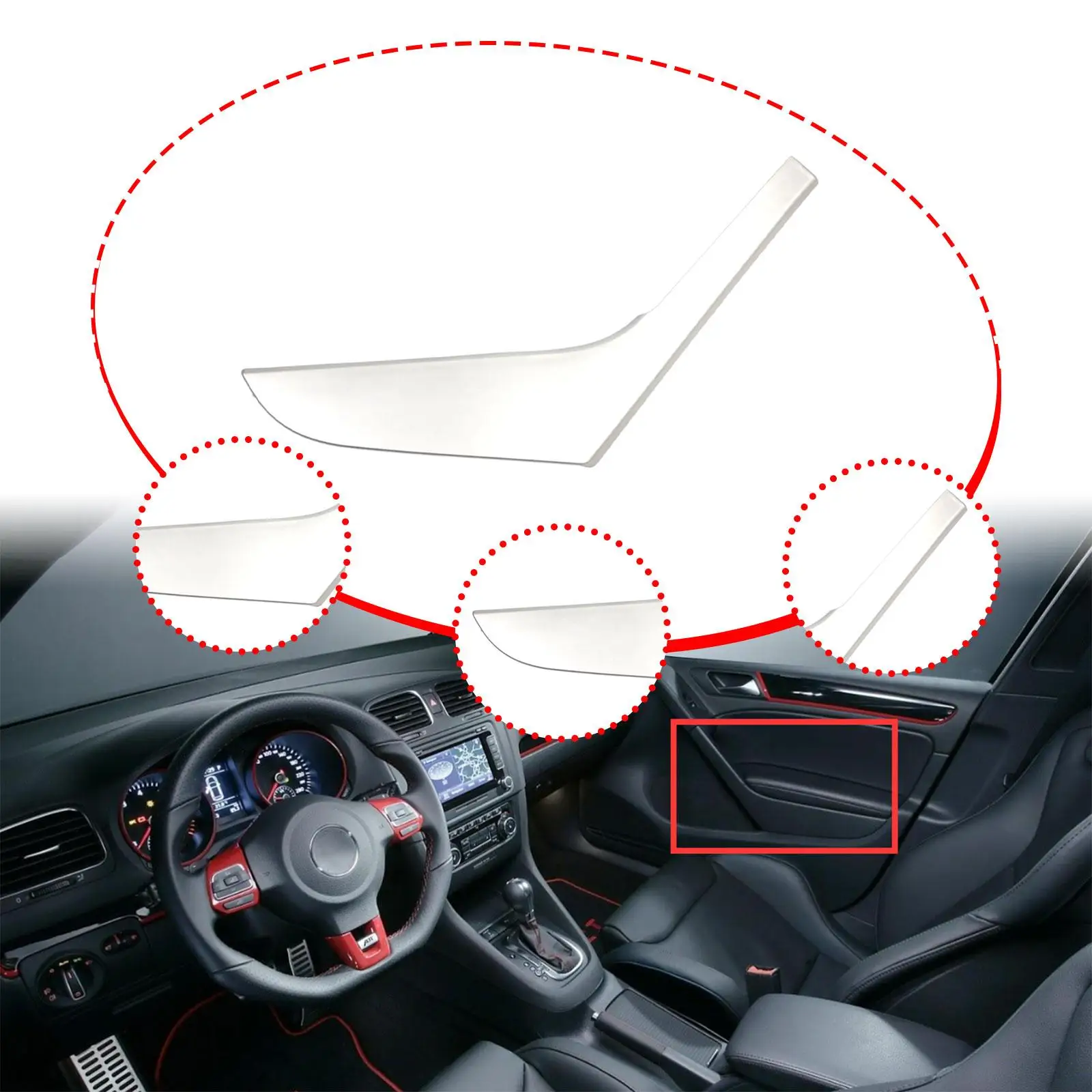 

Left Inside Door Handle Trim Cover 5K4868039A for VW Golf MK6 4 Door