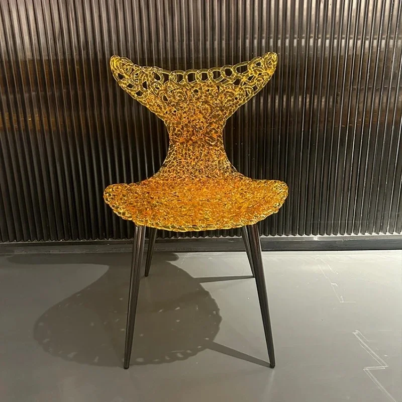 NNItalian Amber Fiber Optic Dining Designer Leisure Hotel Conference Chair Model Room Chair