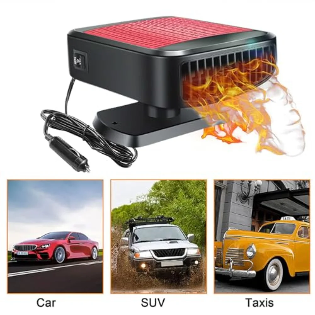 For 12-volt Vehicles 12V Heater Cold Weather Driving 16.5x11.5x8cm 12V Portable Heating Fan Cooling Functionality