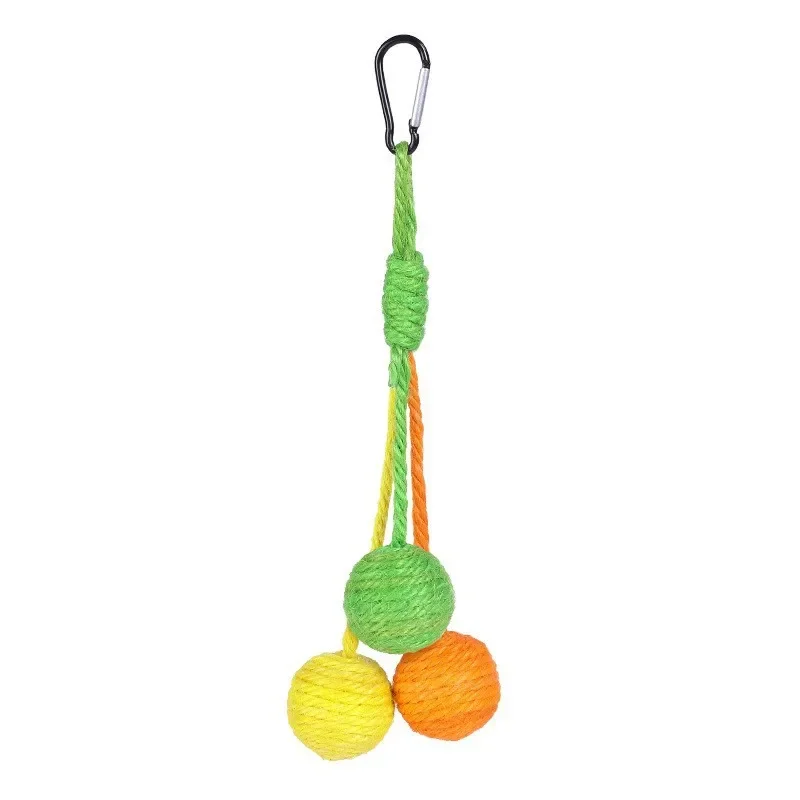 Pet Cat Hanging Sisal Ball Bite-resistant Wear-resistant Jute Twine Rope Pet Supplies for Relieve Boredom Chewing Scratching Toy