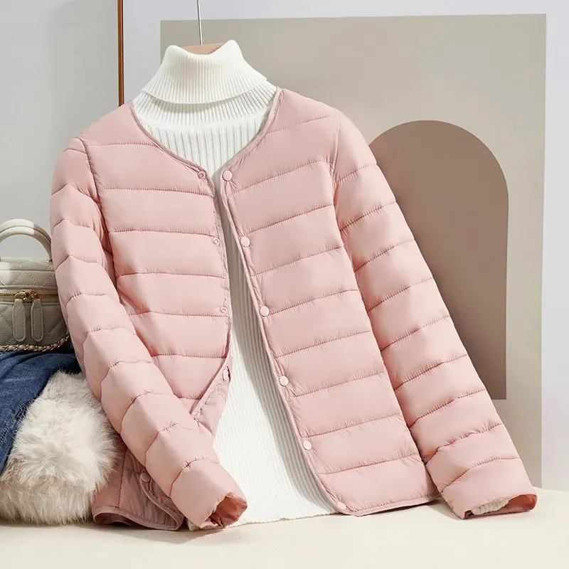 Fashion Lightweight Down Cotton Jacket Female Spring Autumn Coat Tops  New Short Women Cotton Jackets Slim Warmth Outerwear