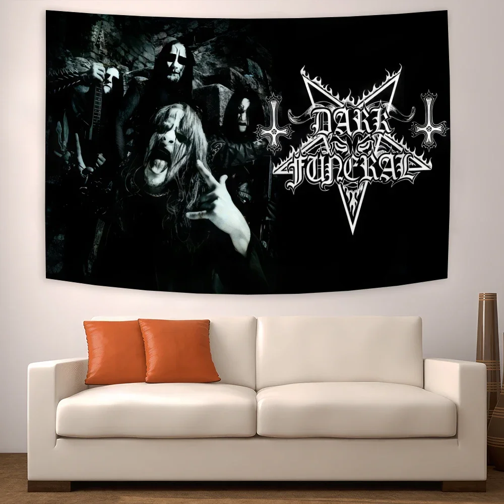 New Fashion Heavy Metal Dark Tapestry Funeral Sweden Band Home Bedroom Living Room Dorm Flag Background Cloth Banners