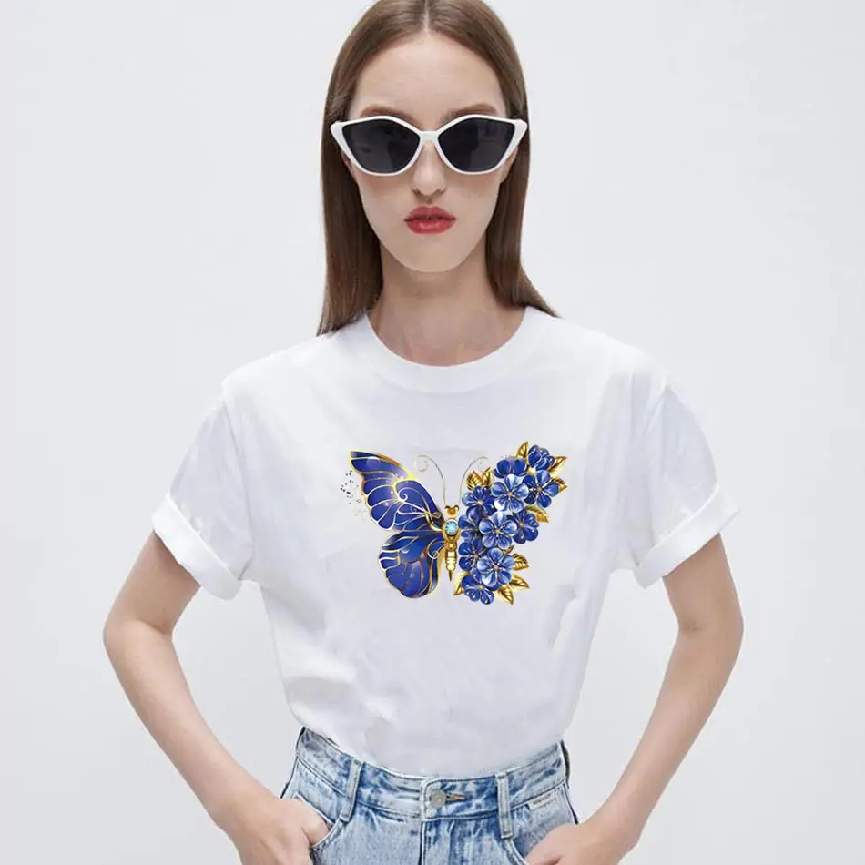 Piękny motyl żelazko na plastry ubrania DIY zmywalne naklejki ciepła Tansfers na T-shirt torba moda termiczna Appliqued Decor