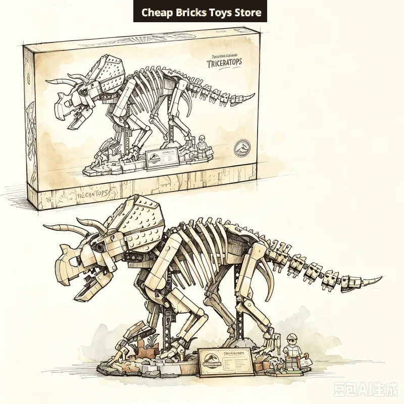Image of Film-Displaymodell Geburtstagsgeschenke Kompatibel 1154 Teile MOC Bewegliche Dinosaurier-Fossilien Bausteine 2026 Spielzeug für Erwachsene