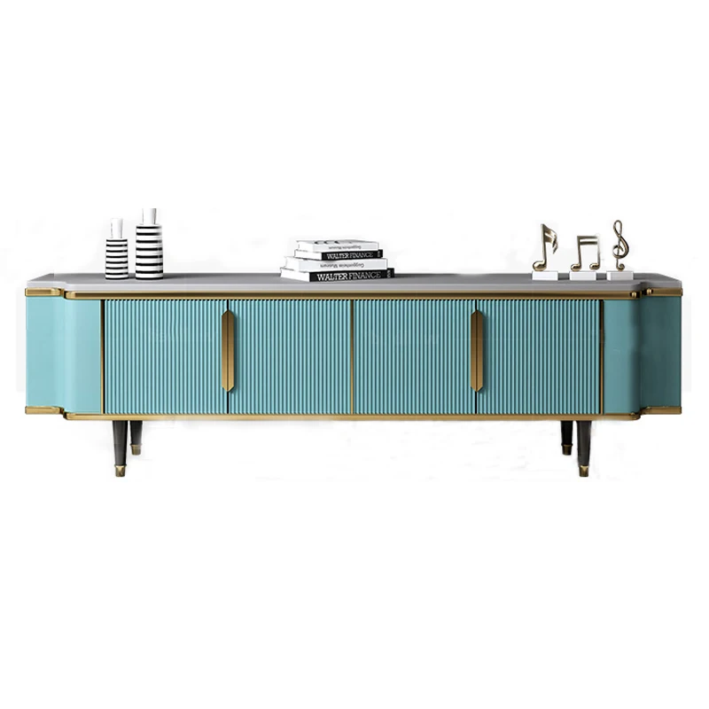 

Modern light luxury living room TV cabinet coffee table combination simple villa paint solid wood floor cabinet storage mode