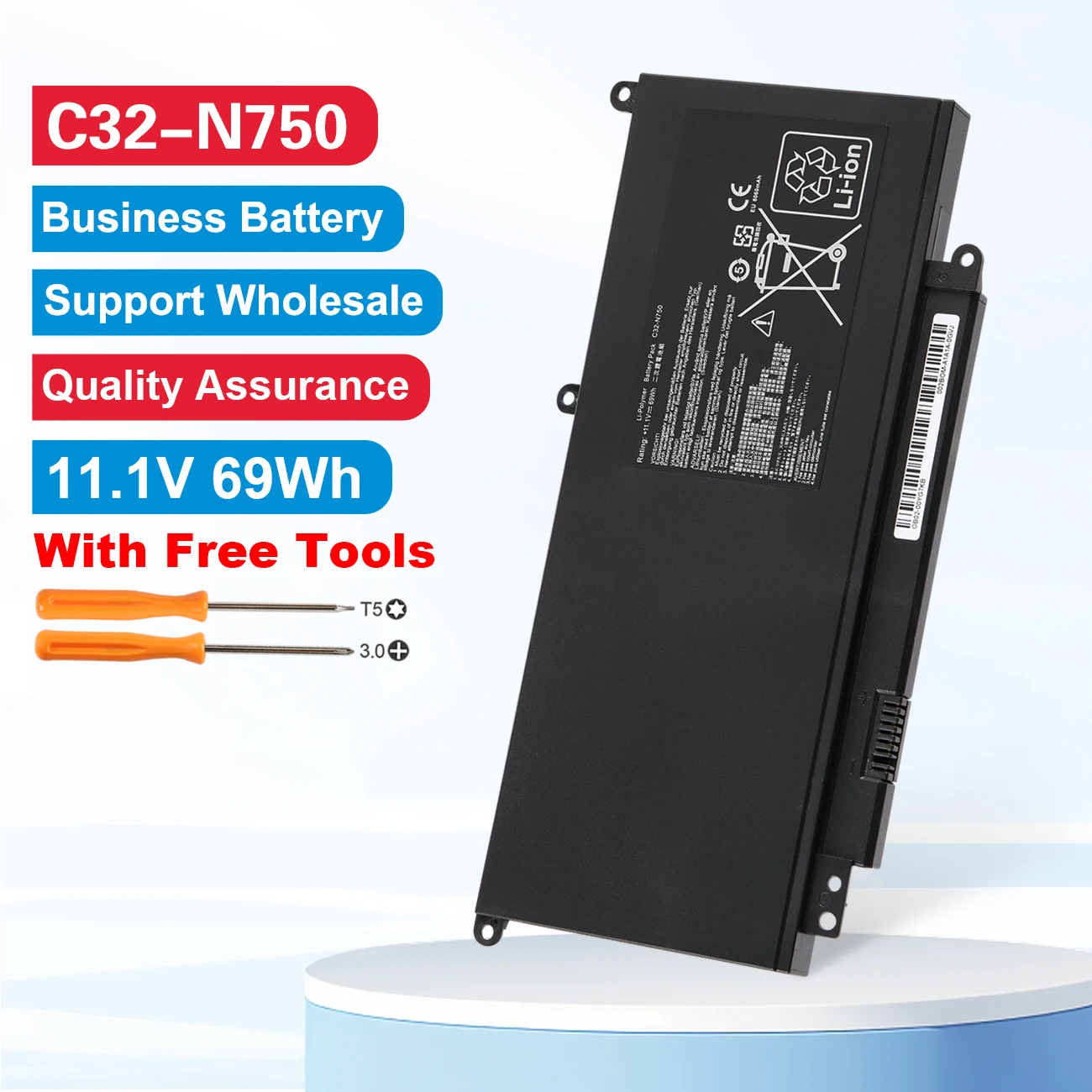 KingSener C32-N750 Laptop Battery For ASUS N750 N750J N750JK N750JV N750Y47JK-SL N750Y47JV-SL  11.1V 6260mAh 69WH