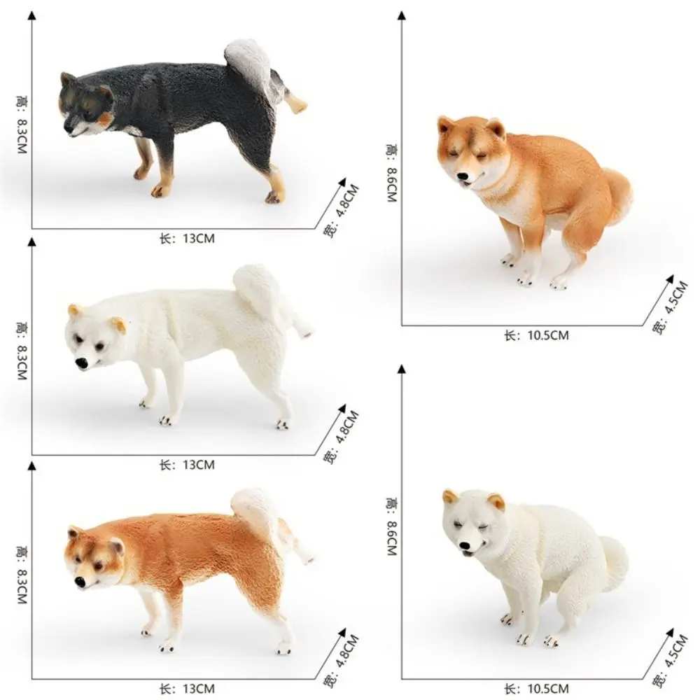 Estatueta realista de shiba inu, simulação de cachorro em miniatura, modelo animal, ornamentos educacionais, figura japonesa shiba inu