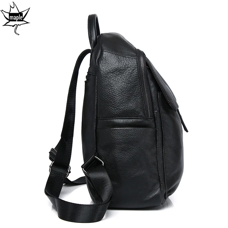 New Classic Fashion Genuine Leather Travel Women Backpack Leisure College Teenager Girls School Backpack Soft Cowskin Daypack