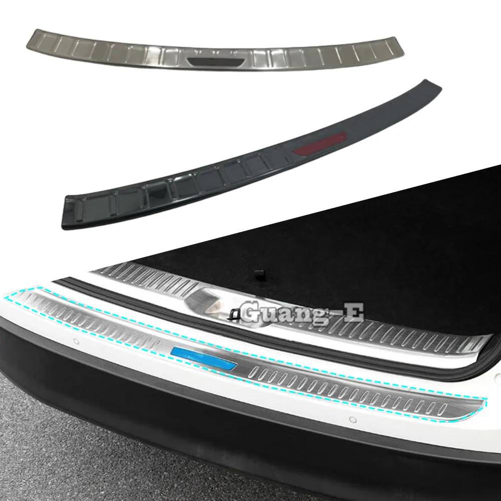 For Toyota Highlander 2015 2016-2020 Car External Rear Bumper Trim Frame Trunk Cover Detector Stainless Steel Plate Pedal Stick