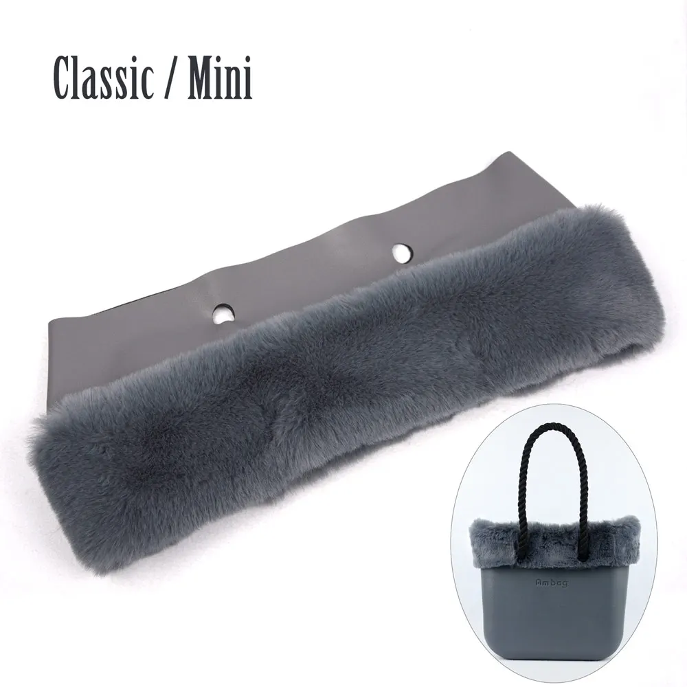

New autumn winter Faux Rex Rabbit Fur Furry Plush Trim for O bag Thermal Decoration Fit for Classic Big Mini Obag Ornament
