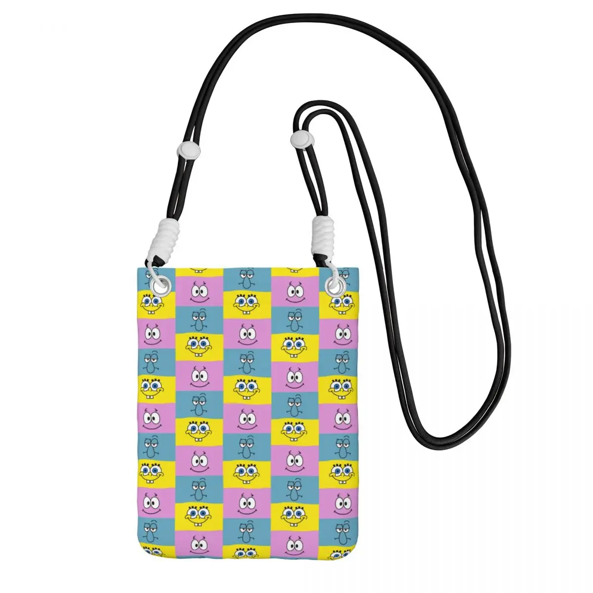 

Custom SpongeBobed Smart Phone Wallet With Strap Cute Cartoon Crossbody Bag Men Women Traveling Mobile Phone Bag