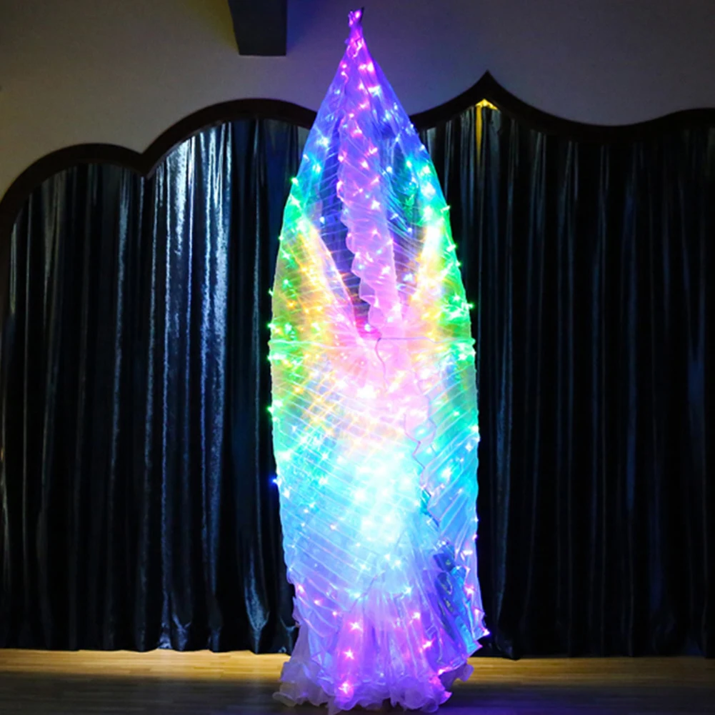 LED luminous butterfly dance wings dancing luminous props fluorescent belly dance cape length 145cm, suitable for height 160