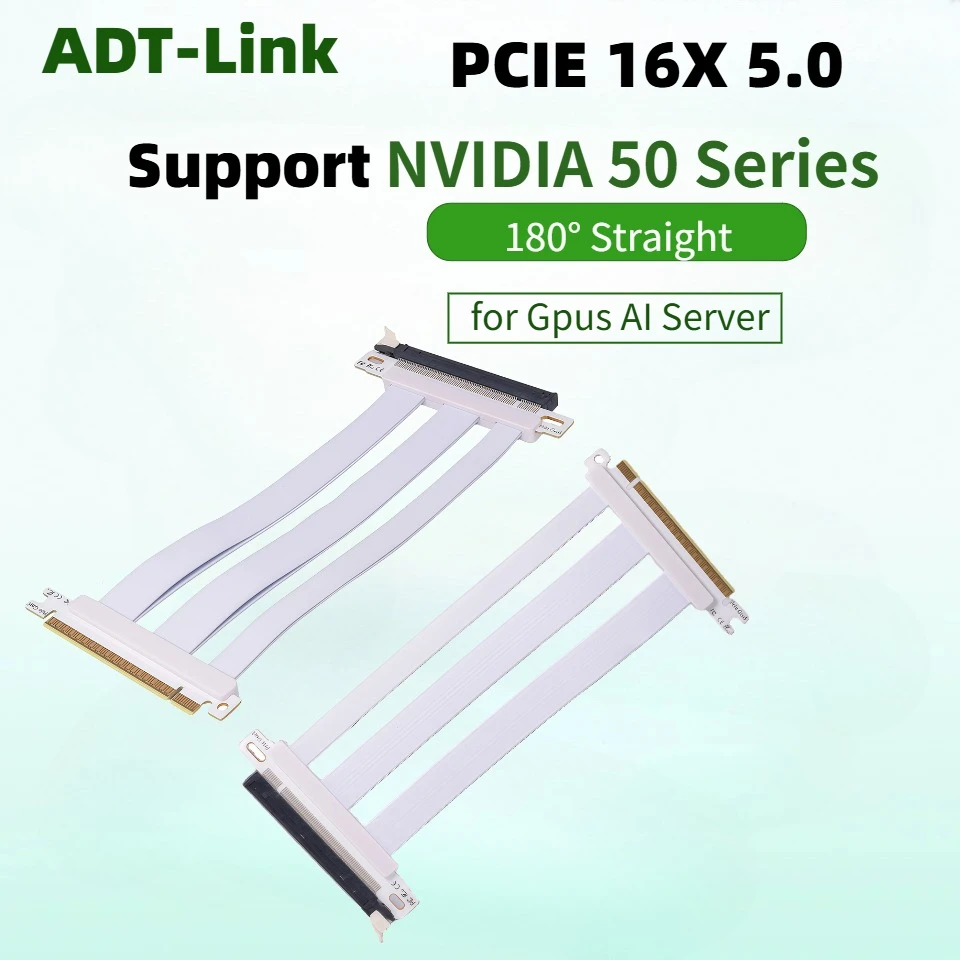 high-speed-ultra-pcie-50-x16-riser-cable-for-rtx50xx-rx90xx-series-shielded-graphics-card-gaming-pci-express-180degree-straight