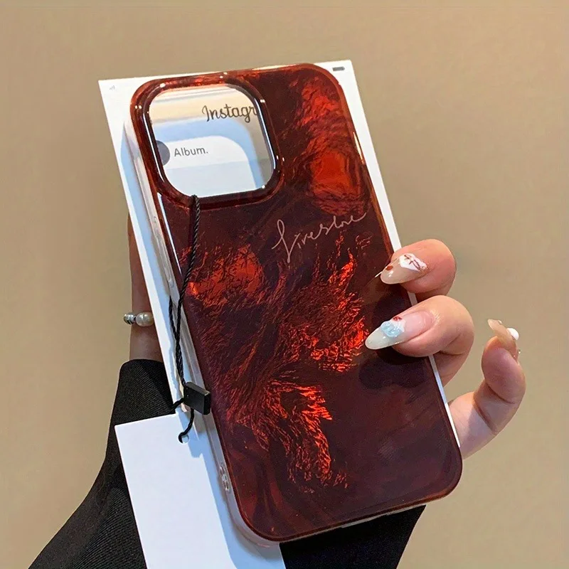 Advanced Retro Red Blending Phone Case For iPhone 11 12 13 14 15 16 17 Pro Max XS X XR 7 8 Plus 17 Shockproof Back IMD PC Cover