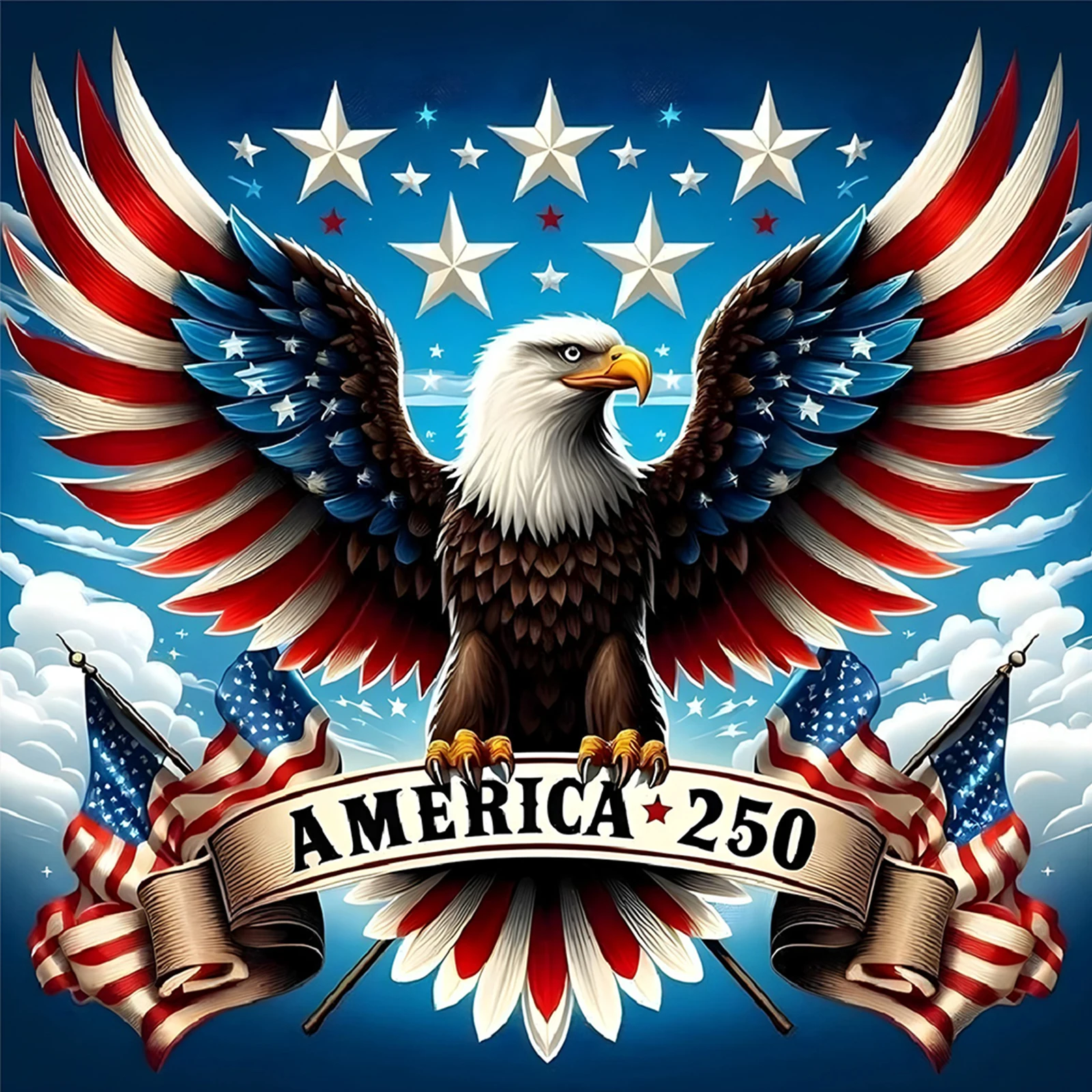 

Independence Day Eagle Full DIY 5D Round Drill Gem Art Diamond Painting Kits for Adults Beginner Home Wall Decor Gift 40*40cm