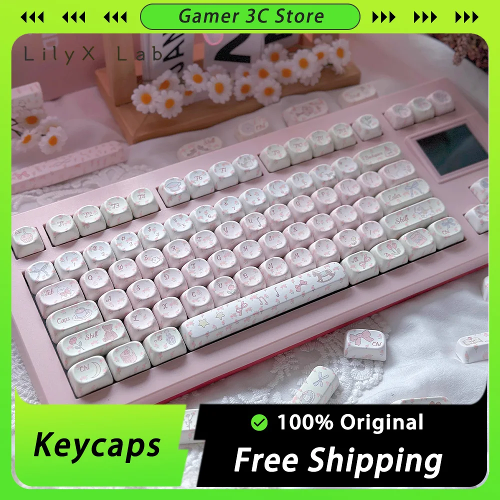 LlilyX-teclas de laboratorio personalizadas, 140 teclas, MOA Cherry, altura Kawaii, Teclado mecánico, juego Original, Pc, accesorios para jugadores, regalo