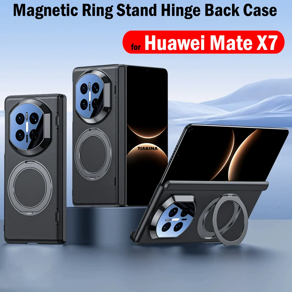 

Plating Magnetic Ring Stand Funda for Huawei Mate X7 Spring Hinge Back Case for Huawei Mate X7 Case Camera Protection Cover