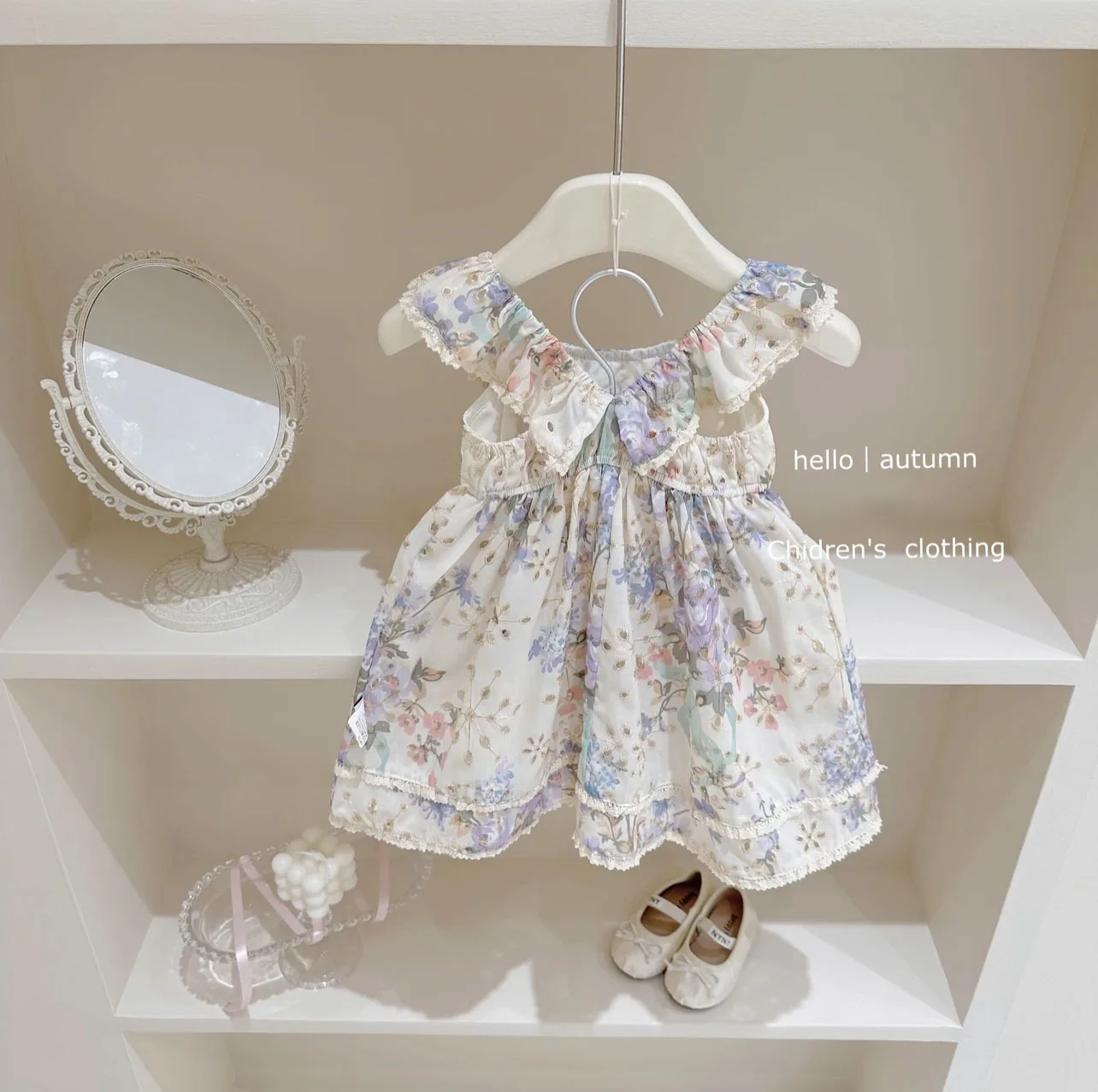 Girls Summer Dress 2024 New Floral Children Skirt Foreign Style Girl Treasure Princess Dress Strap Korean Simple Style Clothes