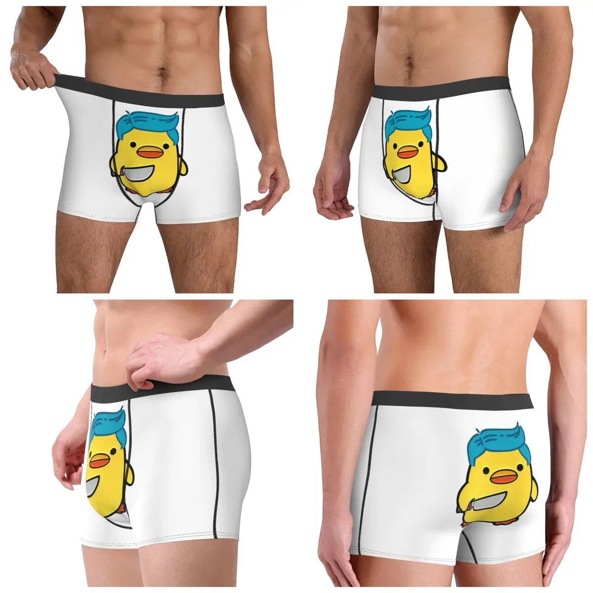 Boxer Underpants Shorts Duck With Knife Panties Men's Ventilate Underwear for Homme Man Boyfriend Gifts