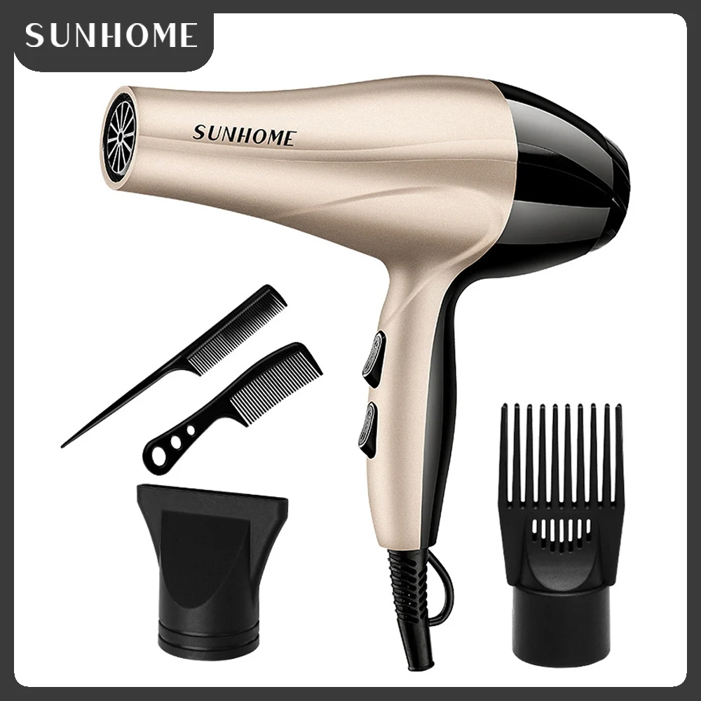 SUNHOME 3-Piece Professional Hair Dryer Set ,1800W Negative Ionic Fast Dry Low Noise Blow Dryer, Professional Salon Hair Dryers