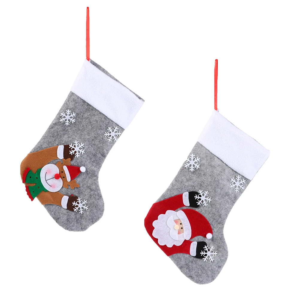 

Glowing Christmas Stocking Hanging Decoration Sock Pendant Large Capacity Foldable Light Weight Bright Colors Christmas Gifts