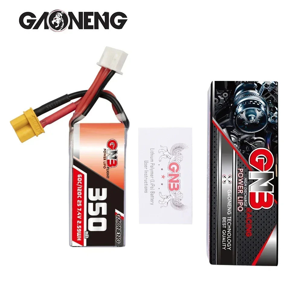 2PCS GNB Gaoneng 2S 350mah 7.4V 60C/120C Lipo Batterij XT30 XH-3P Plug Voor OMP M1 BETAFPV Beta75X Tiny Whoop Drones Mini-Z RC Auto