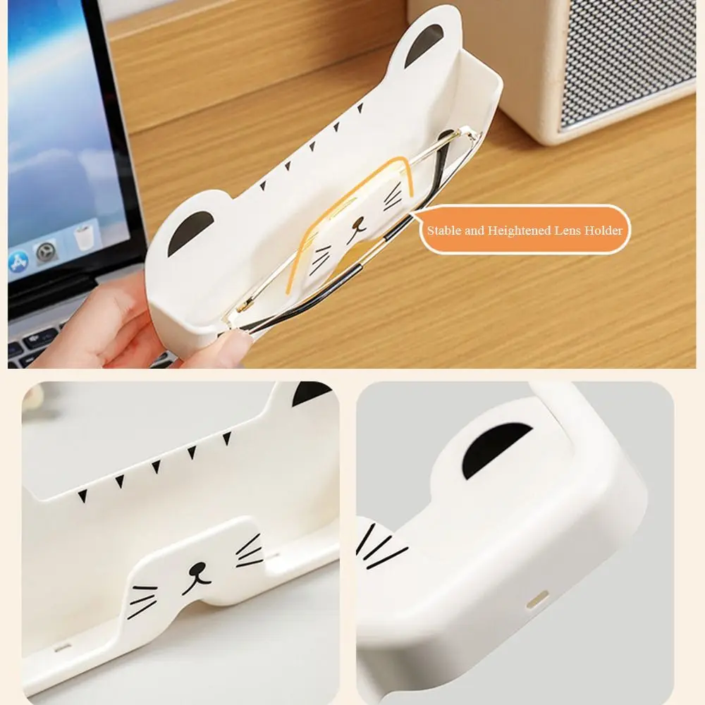 Cute Cat Sun-glasses Display Holder Wall Mounted Wardrobe Decoration Glasses Storage Rack Punch-free Home Tidying