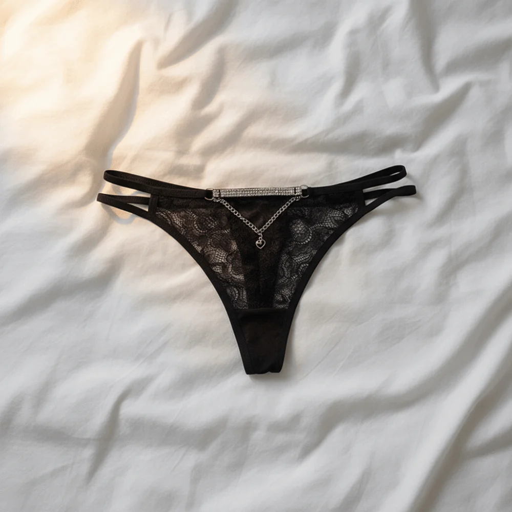 Atmungsaktive, tief sitzende Spitzenblumen-Tangas, nahtlose Unterhosen, Bikini-Slips, dünne Spitzen-T-Back-Höschen für den täglichen Gebrauch. – Detail 7