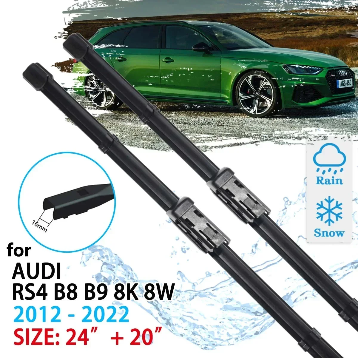 For Audi RS4 B8 B9 8K 8W 2012~2022 Windscreen Windshield Accessories 2015 2016 2017 2018 2019 2020 2021 Car Front Wiper Blades