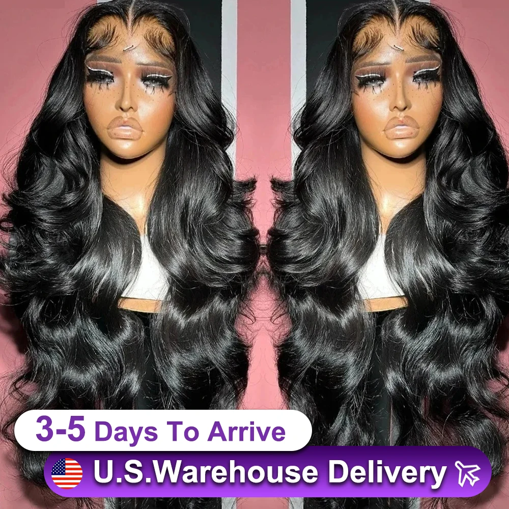 

40 Inch 13x6 HD Transparent Lace Frontal Wig Body Wave Wigs Human Hair 180 Density Wave Brazilian Wig For Women ﻿