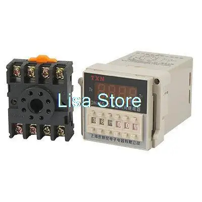 DH48S-S 0.1S - 99H 8 Pin Digital Timer Double Time Delay Delay 220V AC w Socket