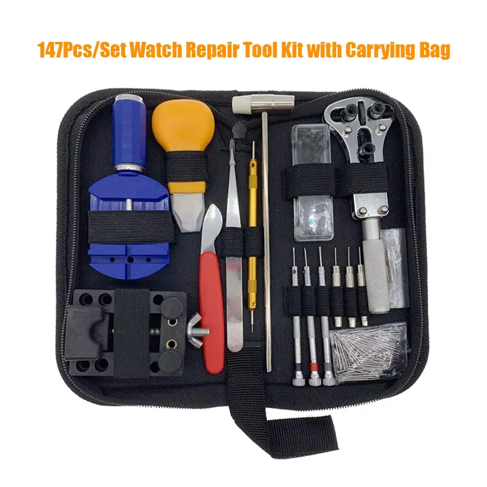 

Watch Repair Tool Kit Case Opener Remover 147Pcs/Set Screwdriver Spring Bar Watchband Link Pin Wristwatch