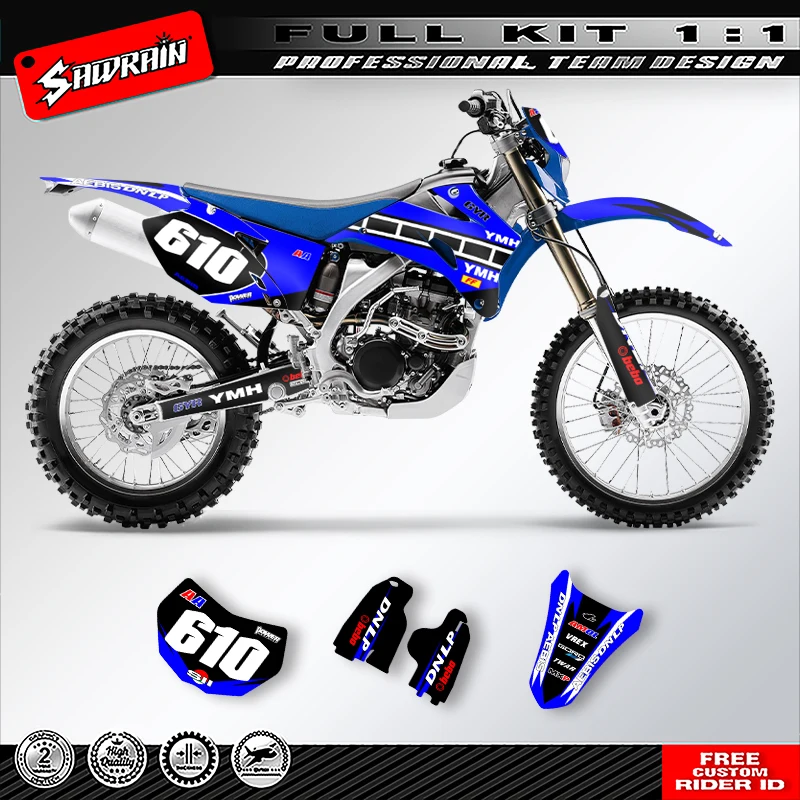 

Sawrain Motorcycle Sticker Custom Team Graphics Decals Kit For YAMAHA WRF250 450 2007 2008 2009 2010 2011 2012 2013 010