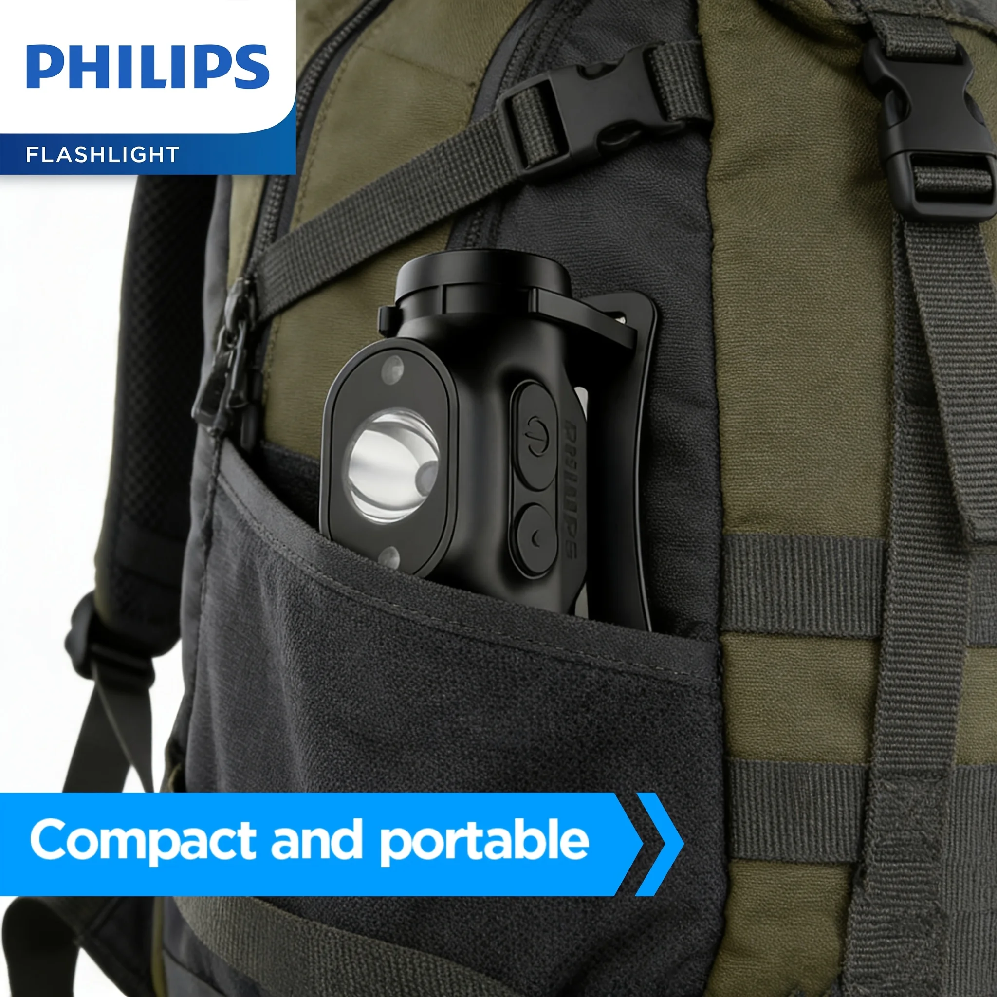 Philips SFL 1851 LED Flashlight with Built-in Sensor USB Charging Dual Mode Switch Bright Hands-free Headlamp for Outdoor Campin