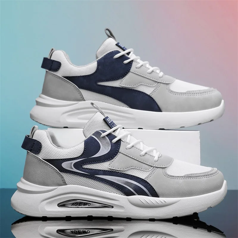 Men Chunky Sneakers Breathable Mesh Running Shoes Fashion Thick Sole Dad Shoes Lightweight Non-slip Casual Sports Walking Shoes