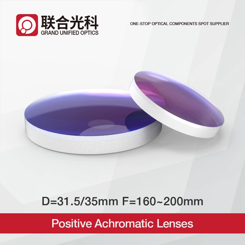 Double Convex Glued Cemented AR Coated Positive Achromatic Lenses