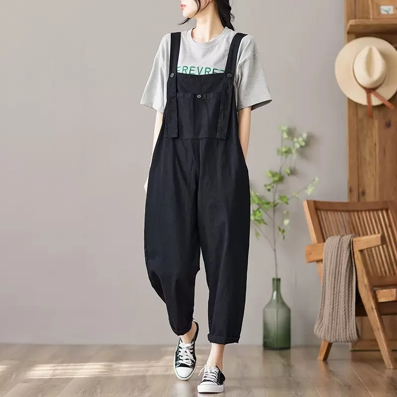 

Overall Jumpsuits Woman Onepiece Longsleeved Warm Overalls Outerwear Elastic Cycling Spring Temperament Casual Versatile Plaid
