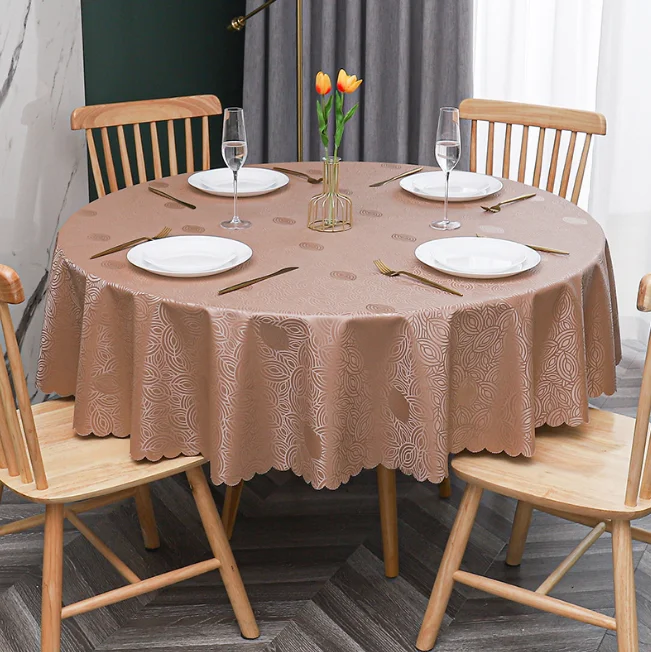 Waterproof tablecloth fabric  Oil resistant, heat-resistant, and washable tablecloth  Household circular round tablecloth