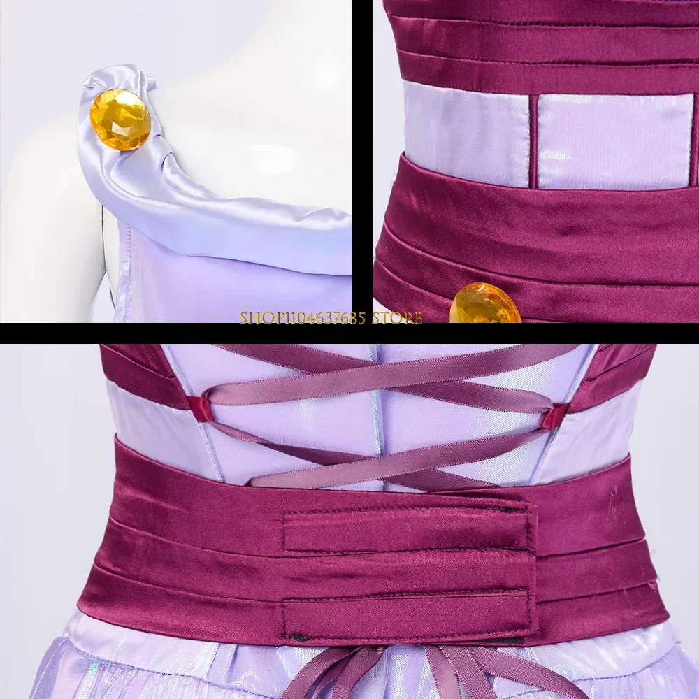 Movie Megara Meg Princess Clothes Cosplay Costume Women Purple Dress Uniform Halloween Carnival Party Outfit