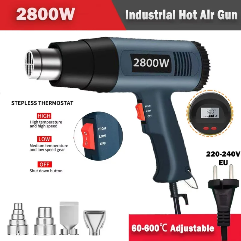 2000-2800W Construction Thermal Dryer 220V Heat Guns Soldering Tool Temperature Adjustable Hair Dryer Shrinking Wrapping Tools