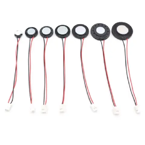초박형 소형 스피커 원형 플라스틱 내부 자석, 직경 10mm, 13 MM, 15mm, 16 MM, 18mm, 20 MM, 23mm, 25 MM, 26mm, L = 80MM, 8Ω, 1W, 5 개